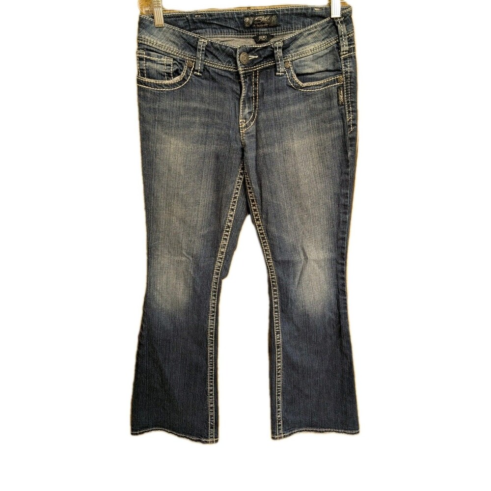 Silver Jeans Women's 30 Blue Denim Suki Boot Cut Cowgirl Festival Embroidery EUC
